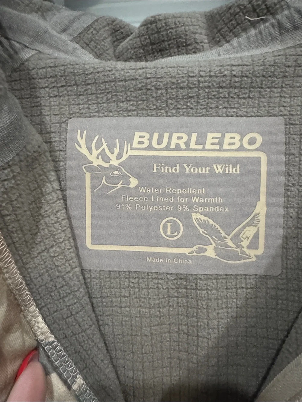 BURLEBO Gray Waffle-Texture Fleece-Lined Hoodie
